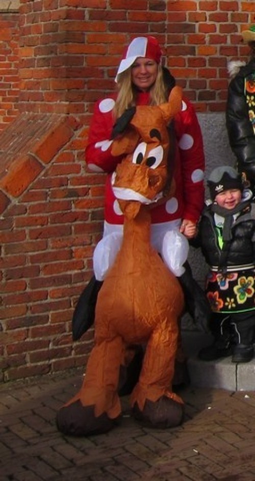 Mascottepak Opblaasbaar kostuum - Jockey met paard